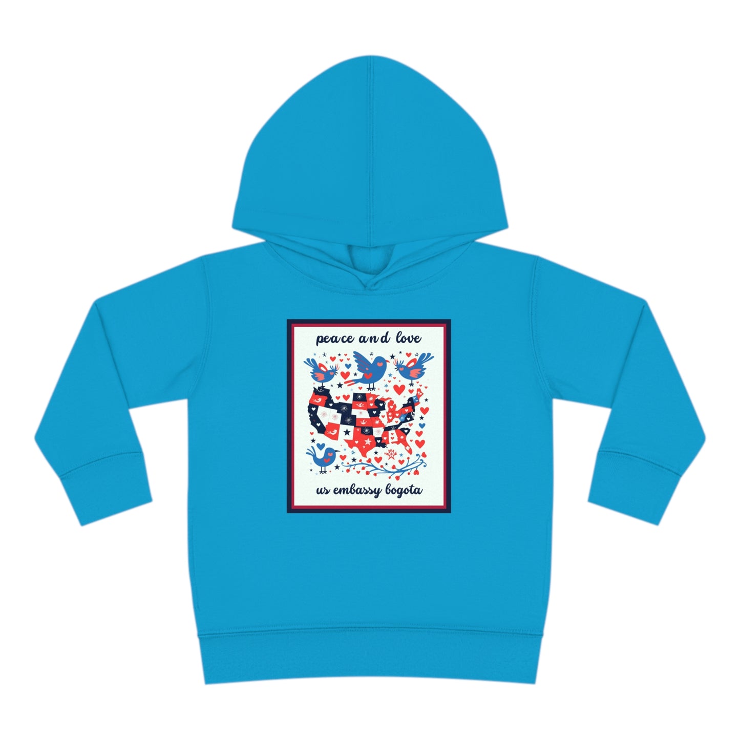 Toddler Peace and Love Fleece Hoodie: Bogota