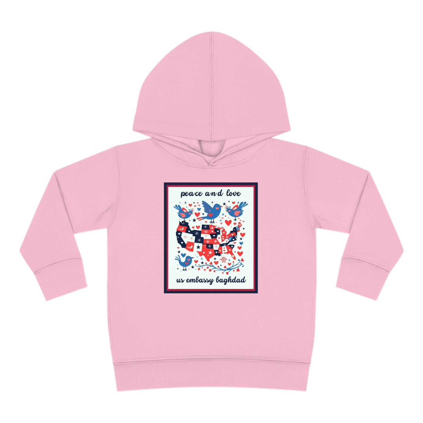 Toddler Peace and Love Fleece Hoodie: Baghdad
