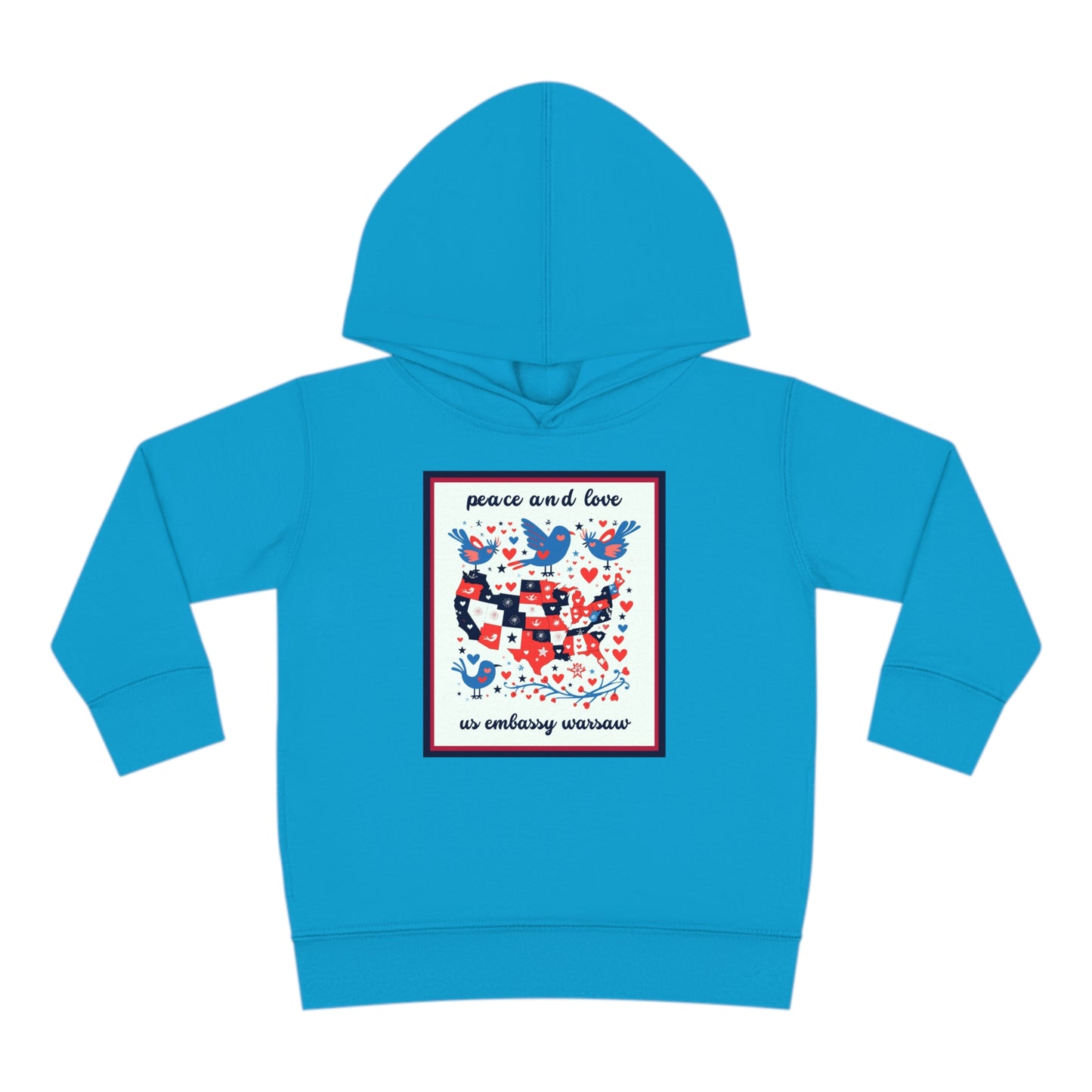 Toddler Peace and Love Fleece Hoodie: Warsaw