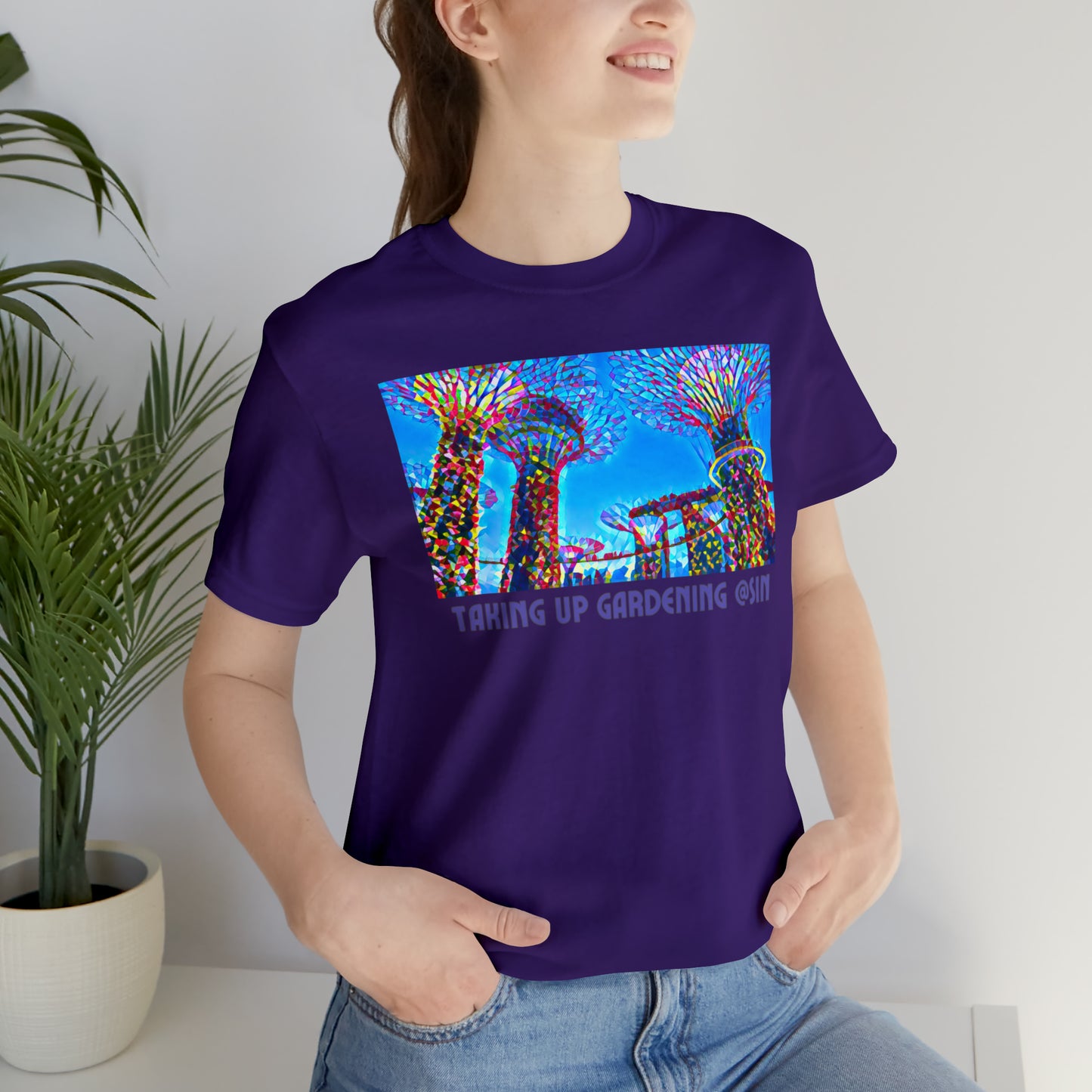 Comfy Short Sleeve Fun T-Shirt: Singapore