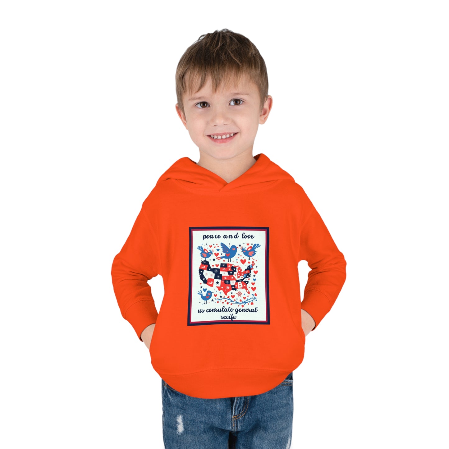 Toddler Peace and Love Fleece Hoodie: Recife