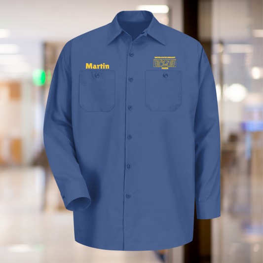 Builder: Men's Long Sleeve Uniform Shirt, Rectangle Seal