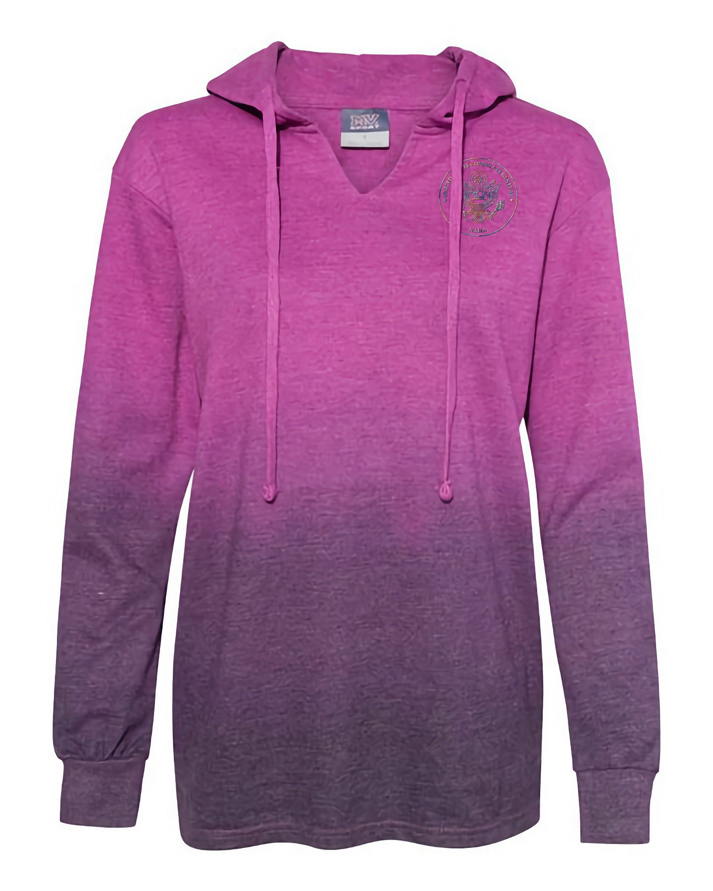 Women's French Terry Ombré Embroidered Hoodie: Naha