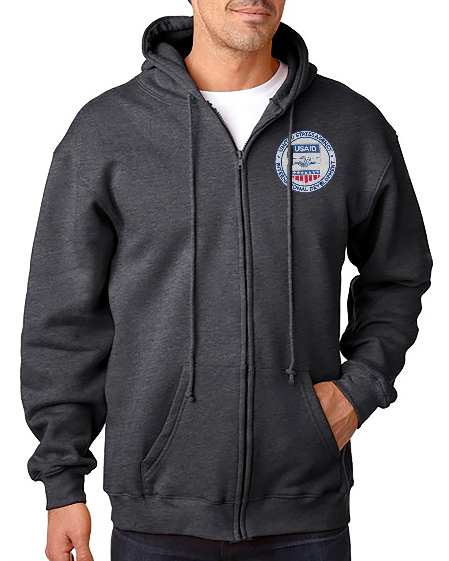 USAID Zip Up Hoodie, Made in the USA: Global