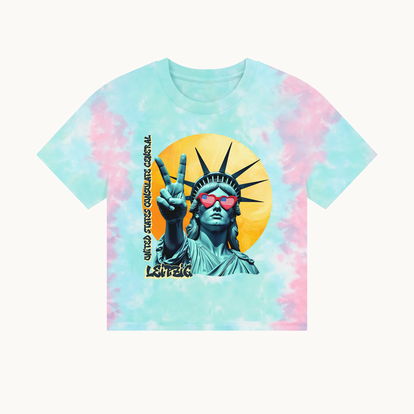 Vintage Boxy T-shirt | Women's Organic Tee, Liberty Loves Peace: Leipzig