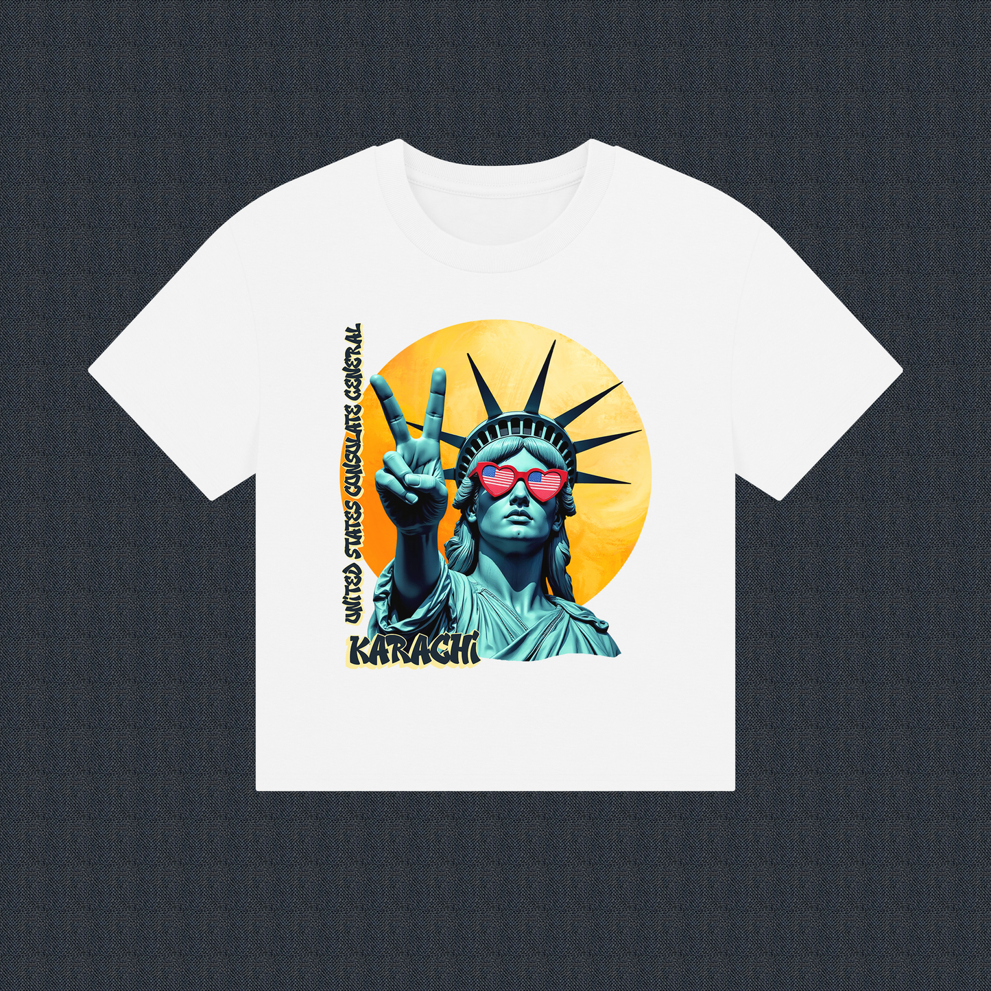 Vintage Boxy T-shirt | Women's Organic Tee, Liberty Loves Peace: Karachi