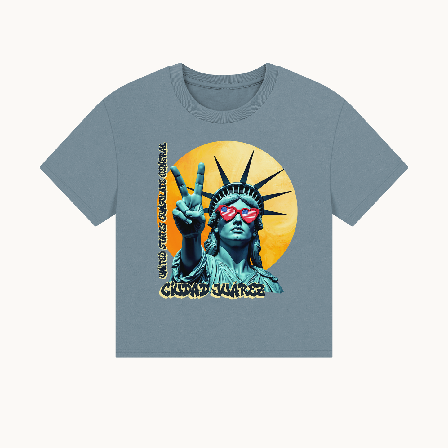 Vintage Boxy T-shirt | Women's Organic Tee, Liberty Loves Peace: Ciudad Juarez