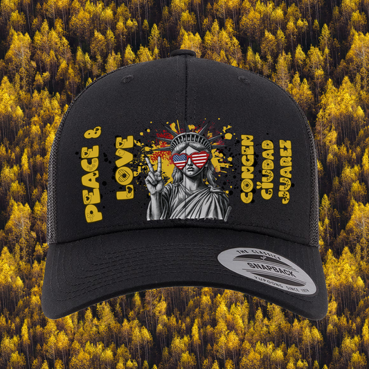 Liberty Retro Trucker Hat | Peace & Love: Ciudad Juarez