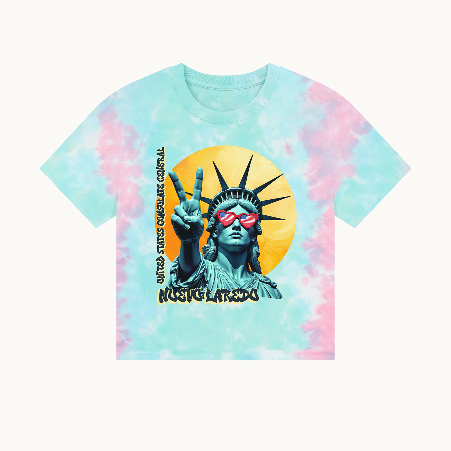 Vintage Boxy T-shirt | Women's Organic Tee, Liberty Loves Peace: Nuevo Laredo