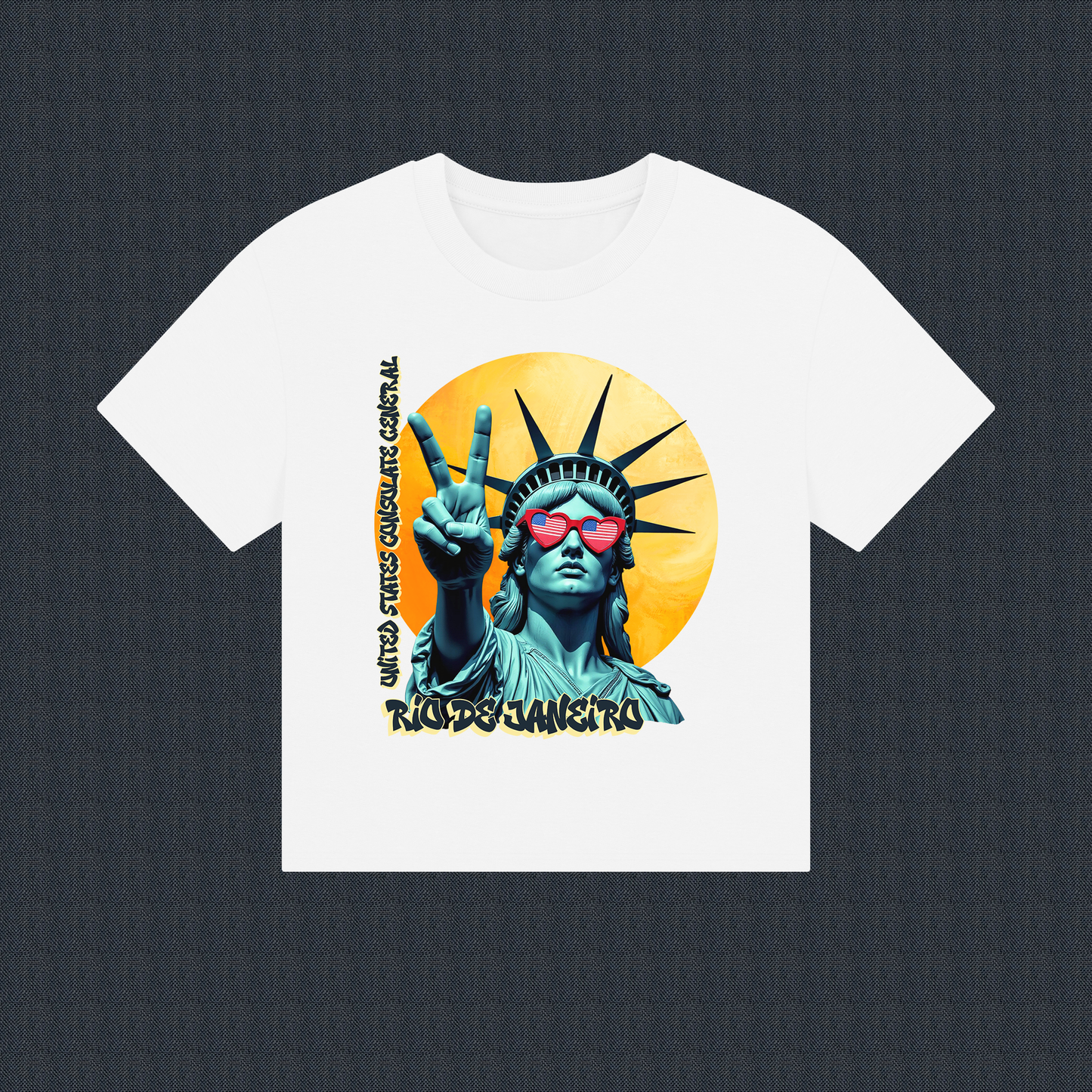 Vintage Boxy T-shirt | Women's Organic Tee, Liberty Loves Peace: Rio de Janeiro