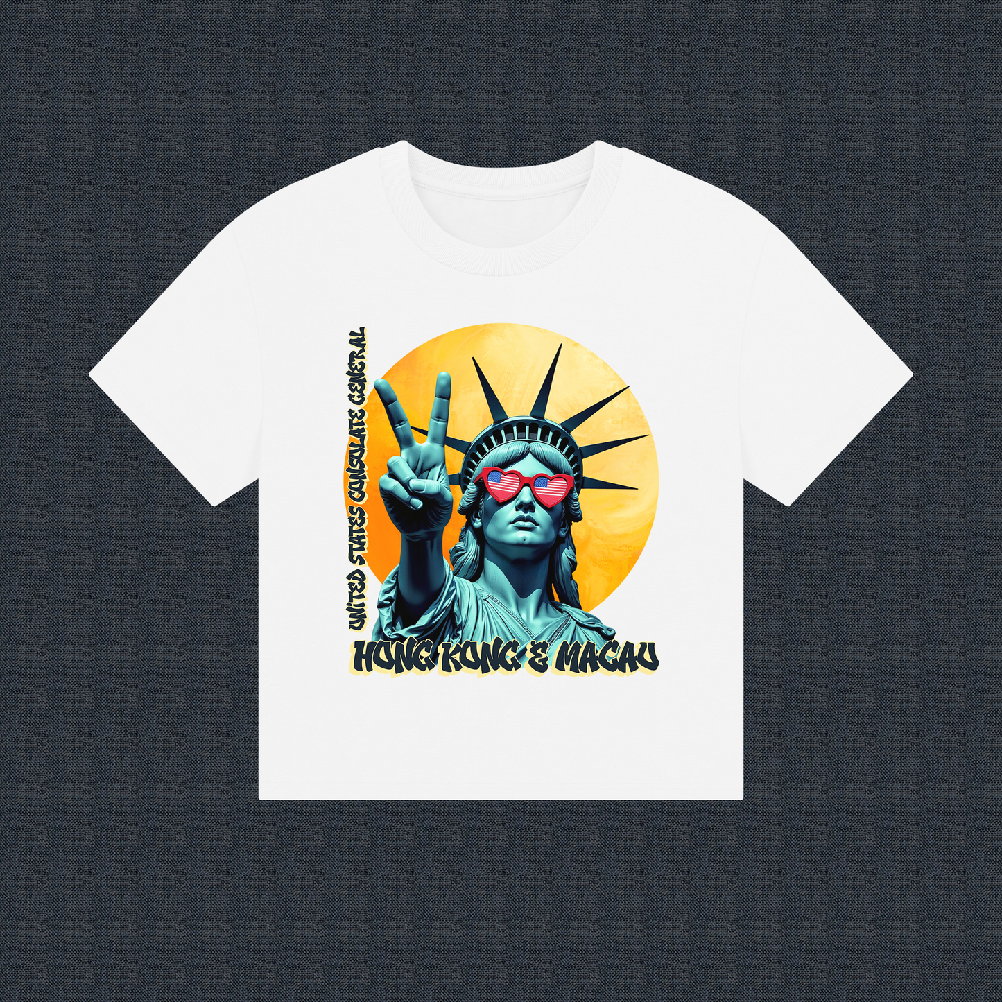 Vintage Boxy T-shirt | Women's Organic Tee, Liberty Loves Peace: Hong Kong & Macau