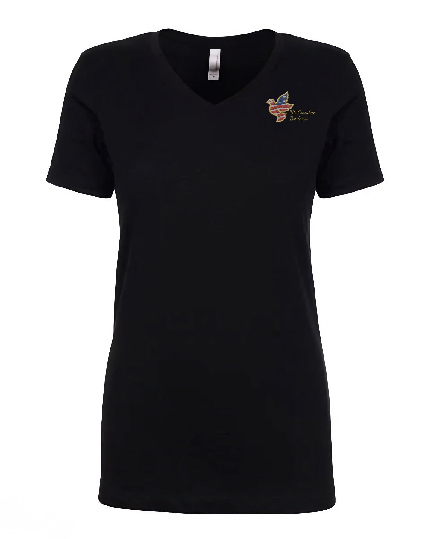 Women's Embroidered V-Neck Shirt: Bordeaux