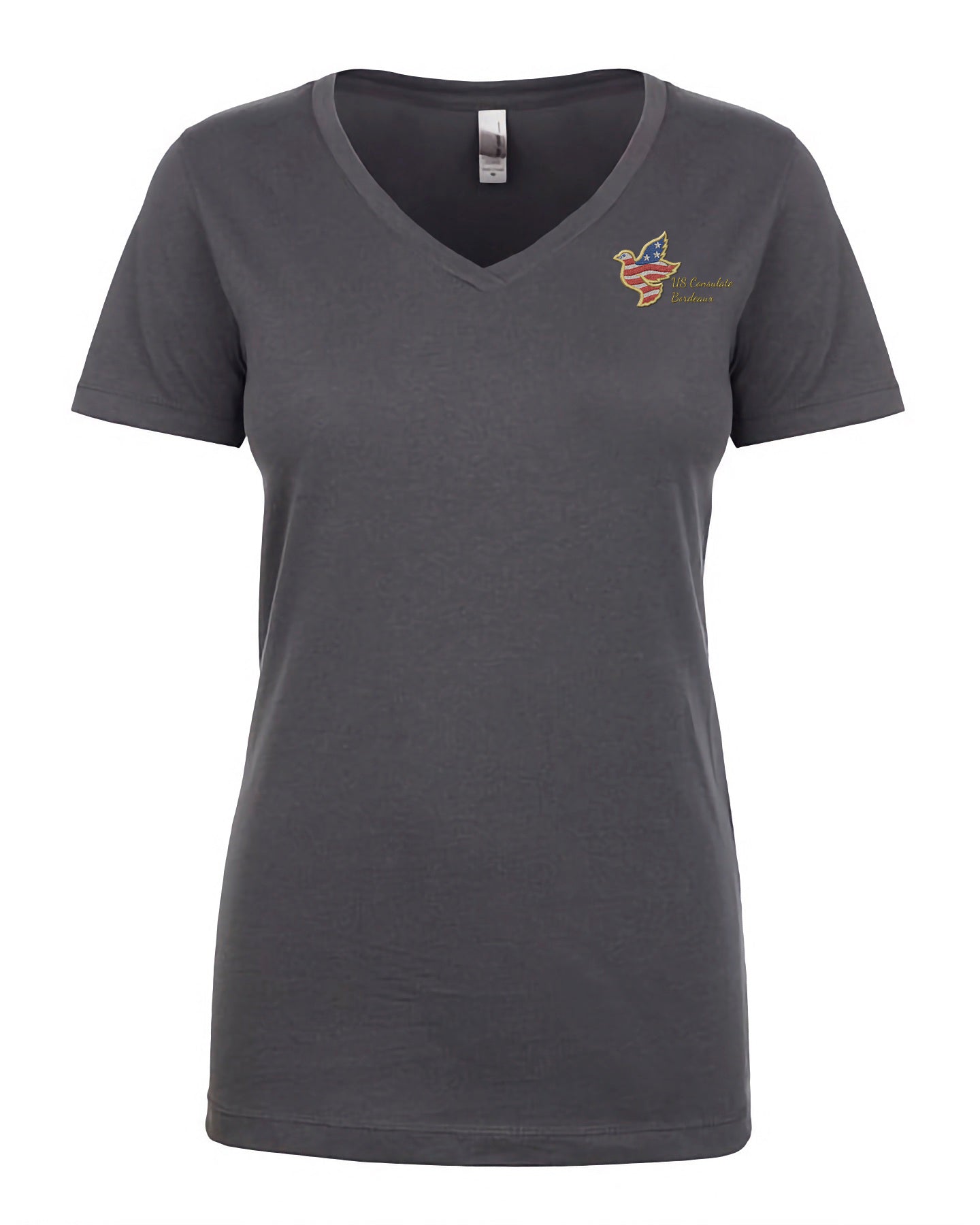 Women's Embroidered V-Neck Shirt: Bordeaux