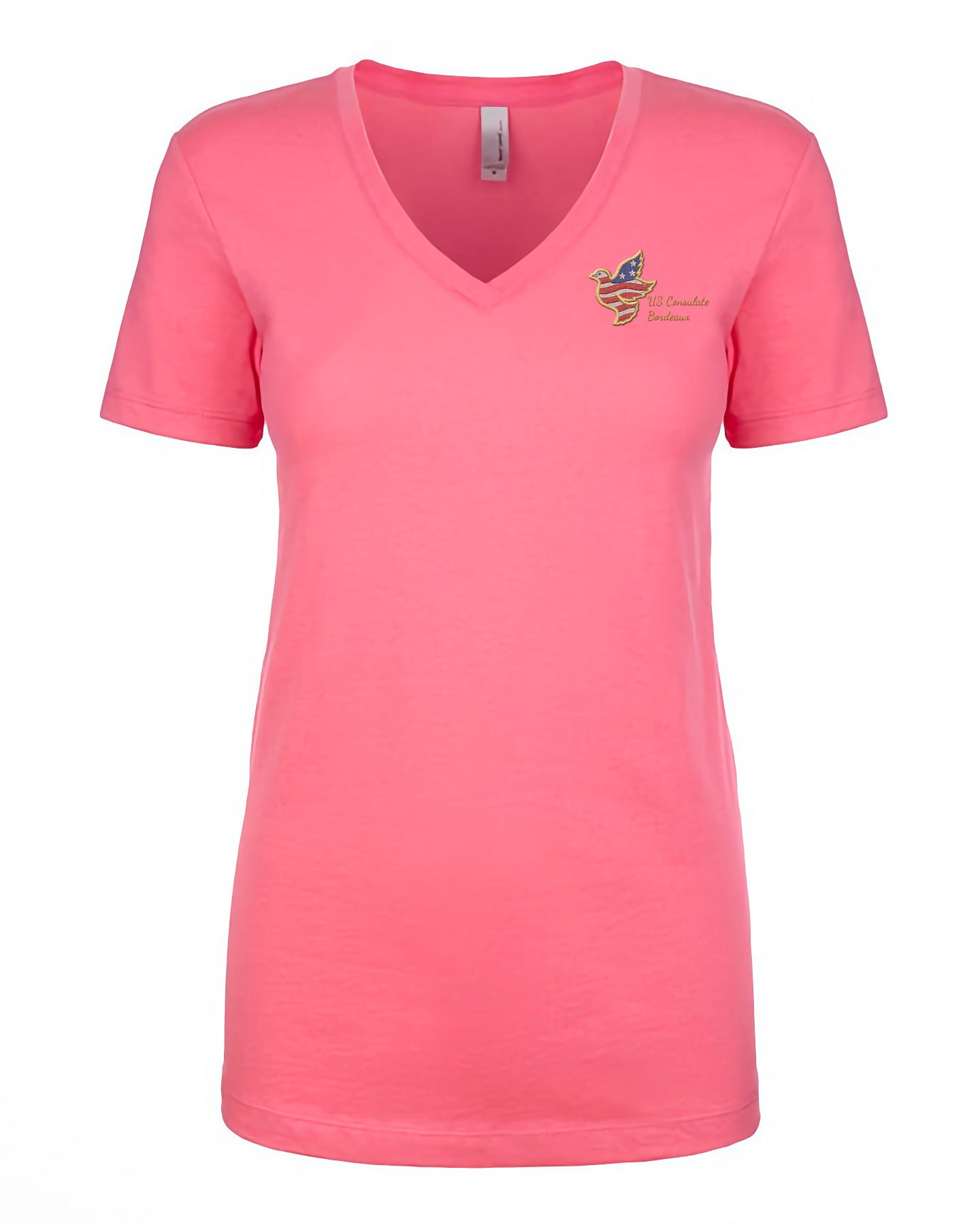 Women's Embroidered V-Neck Shirt: Bordeaux