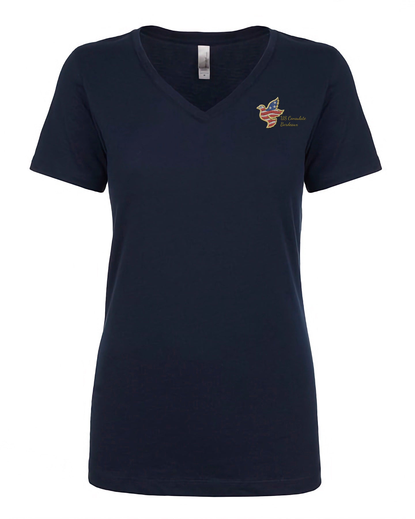 Women's Embroidered V-Neck Shirt: Bordeaux