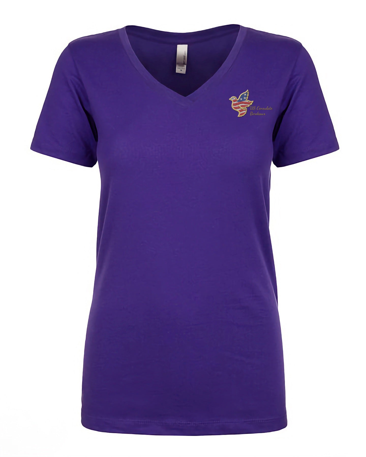 Women's Embroidered V-Neck Shirt: Bordeaux