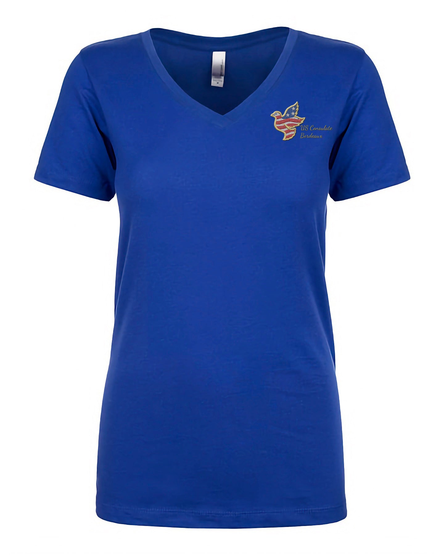 Women's Embroidered V-Neck Shirt: Bordeaux