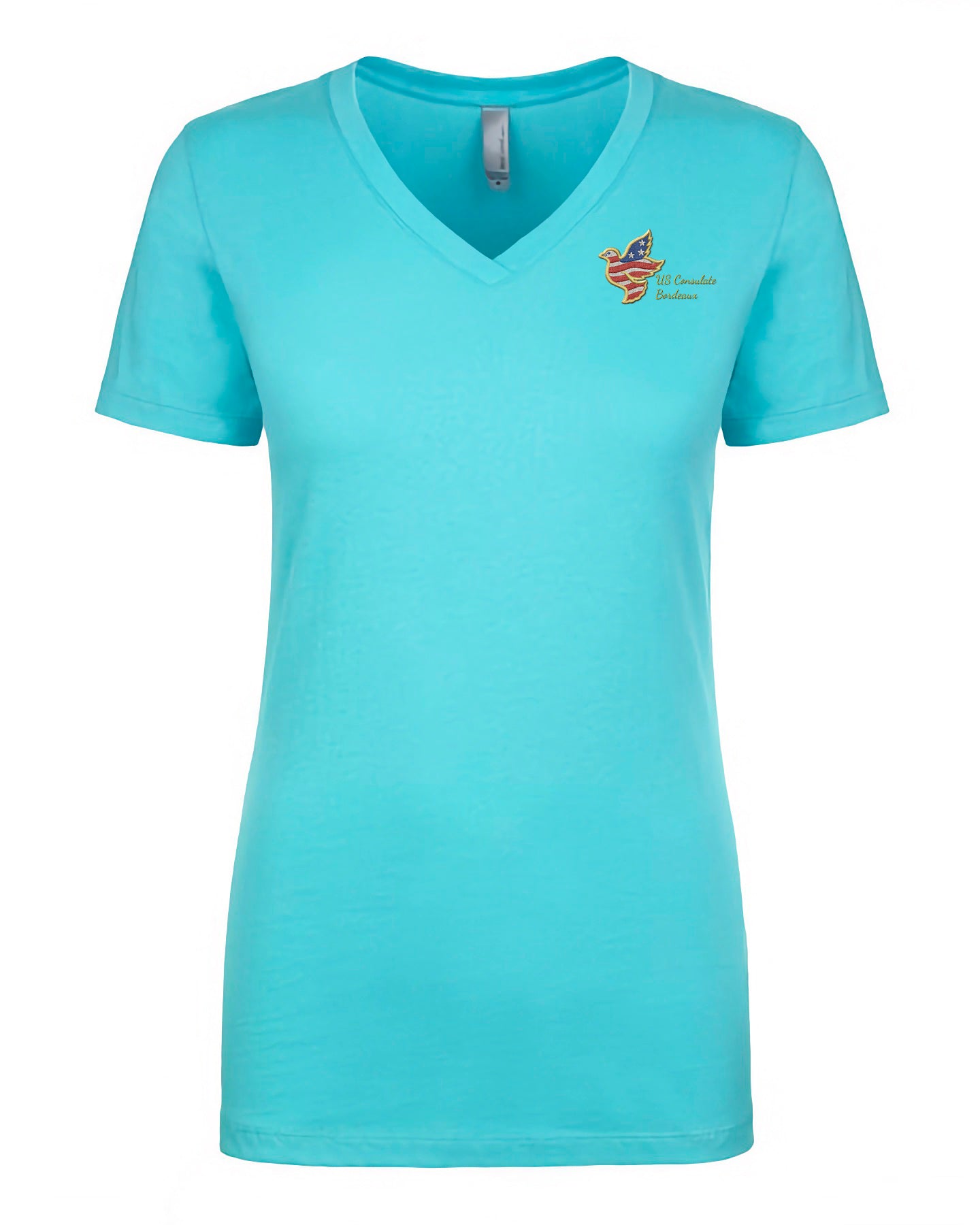 Women's Embroidered V-Neck Shirt: Bordeaux