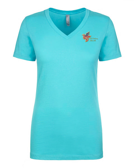Women's Embroidered V-Neck Shirt: Libreville