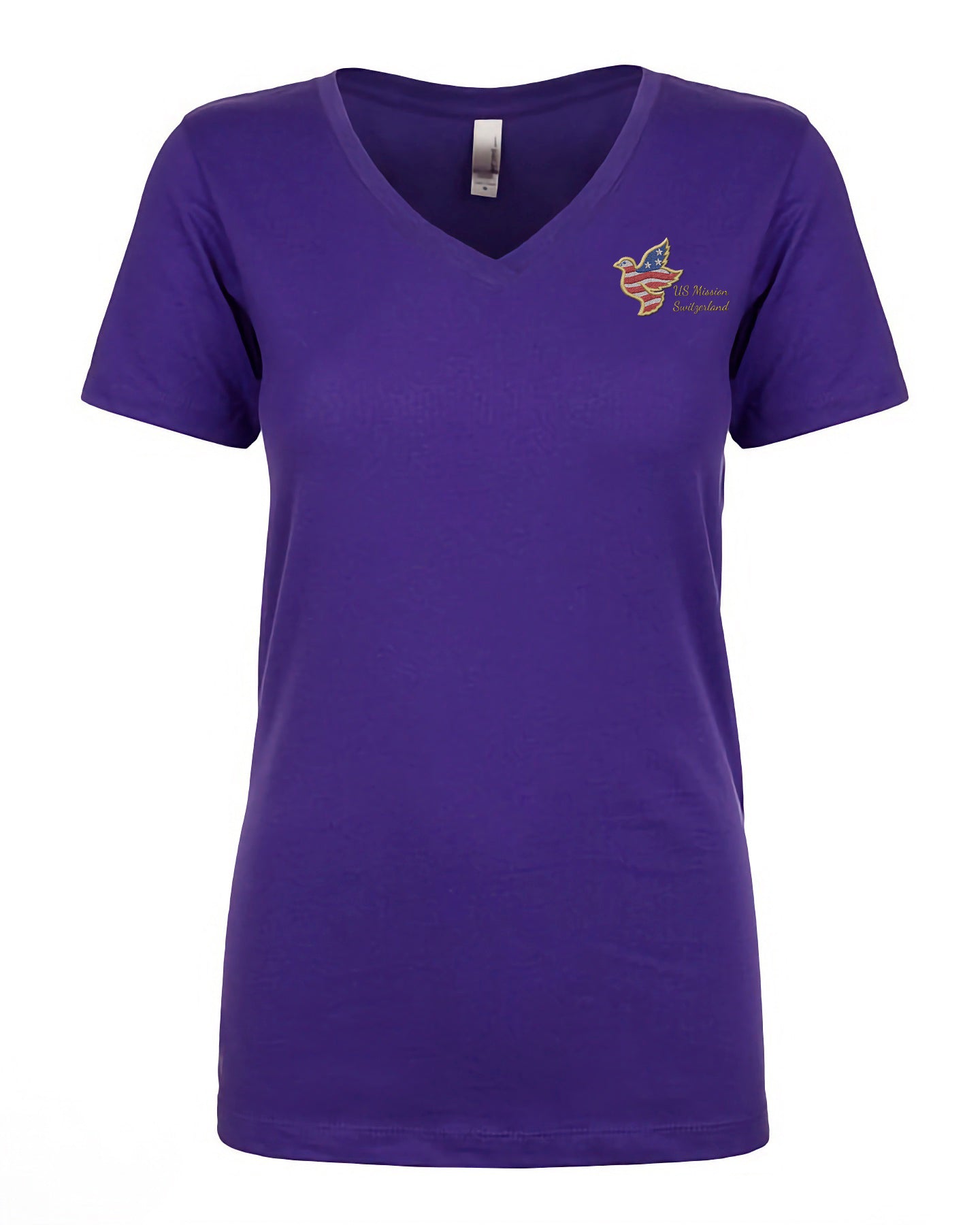 Women's Embroidered V-Neck Shirt: Switzerland