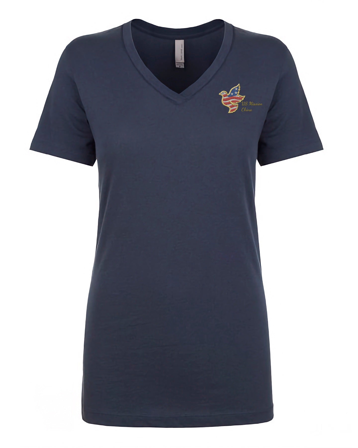 Women's Embroidered V-Neck Shirt: China