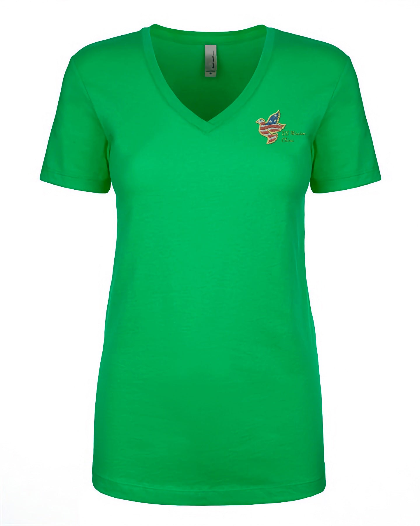 Women's Embroidered V-Neck Shirt: China