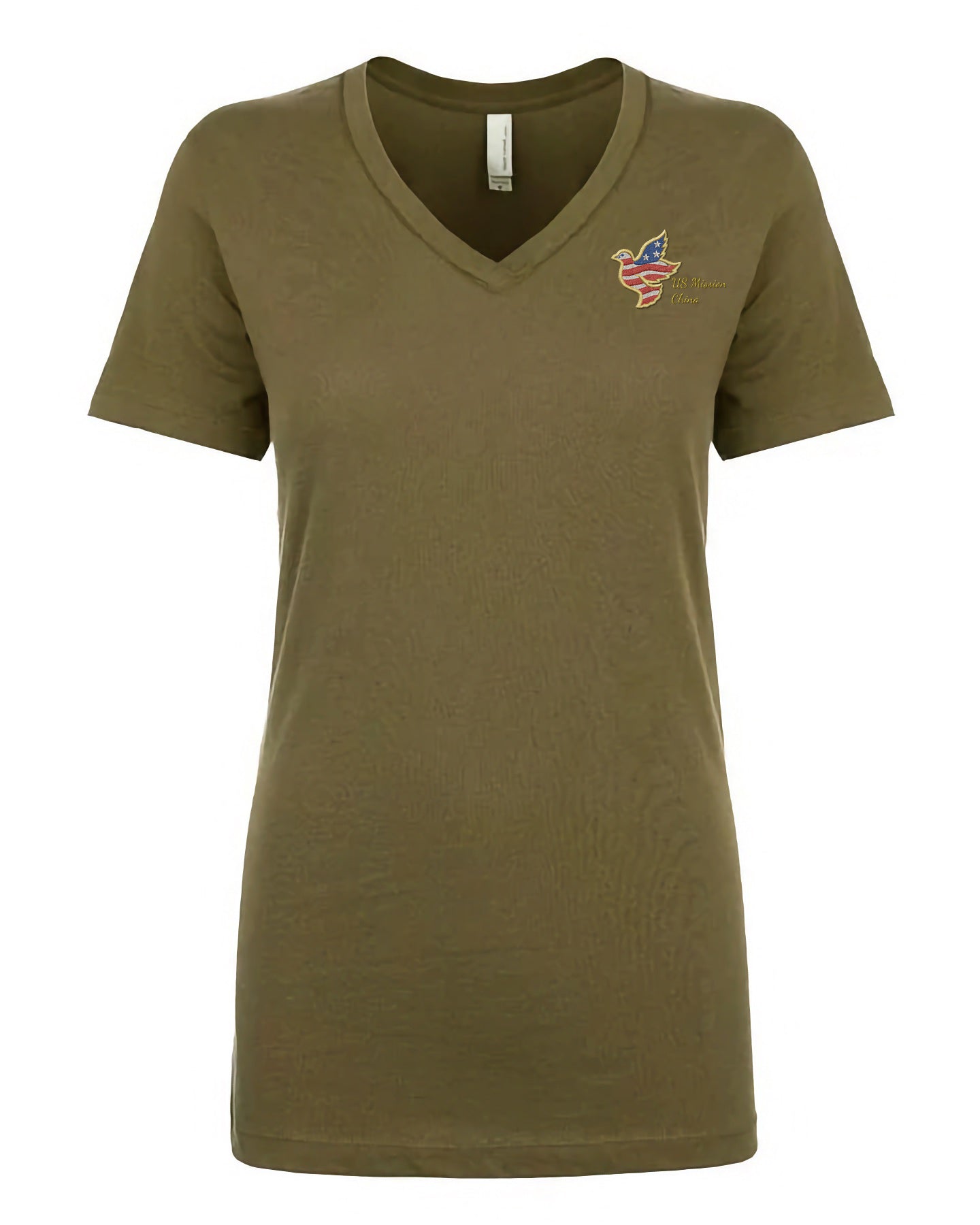 Women's Embroidered V-Neck Shirt: China
