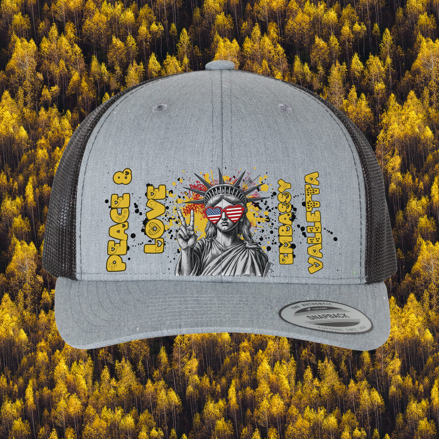 Liberty Retro Trucker Hat | Peace & Love: Valletta