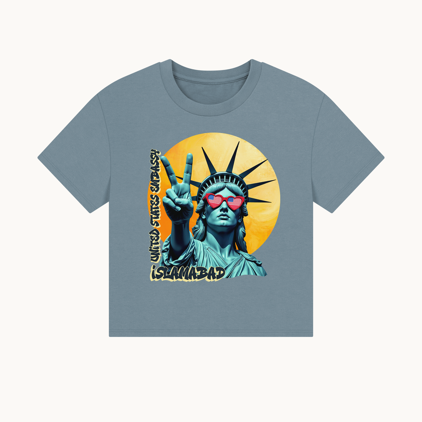 Vintage Boxy T-shirt | Women's Organic Tee, Liberty Loves Peace: Islamabad