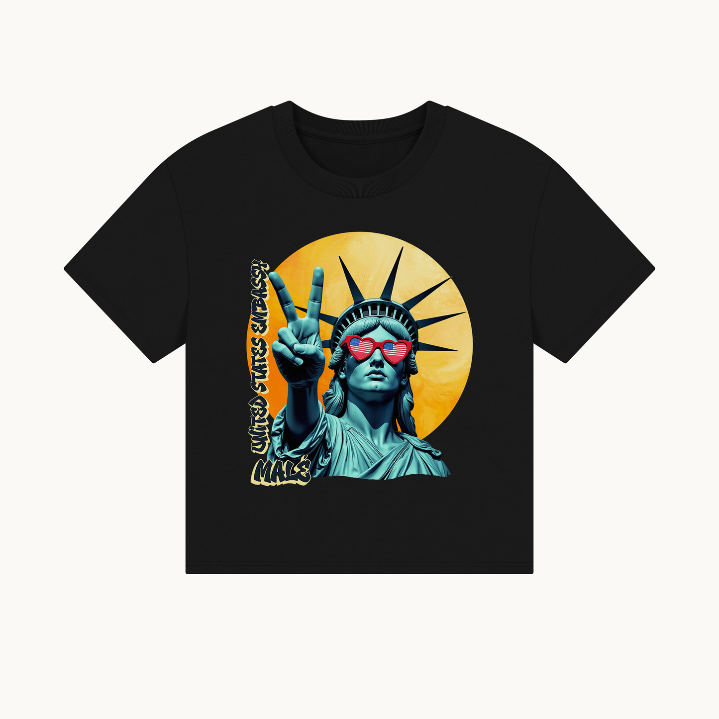 Vintage Boxy T-shirt | Women's Organic Tee, Liberty Loves Peace: MalÃ©