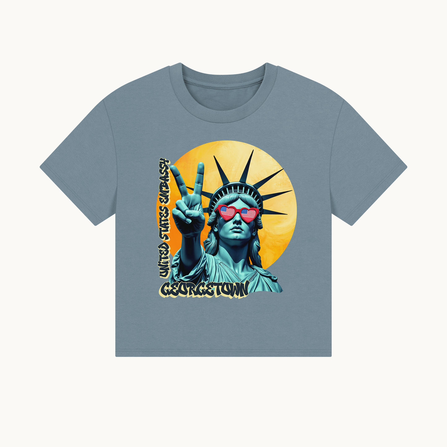 Vintage Boxy T-shirt | Women's Organic Tee, Liberty Loves Peace: Georgetown