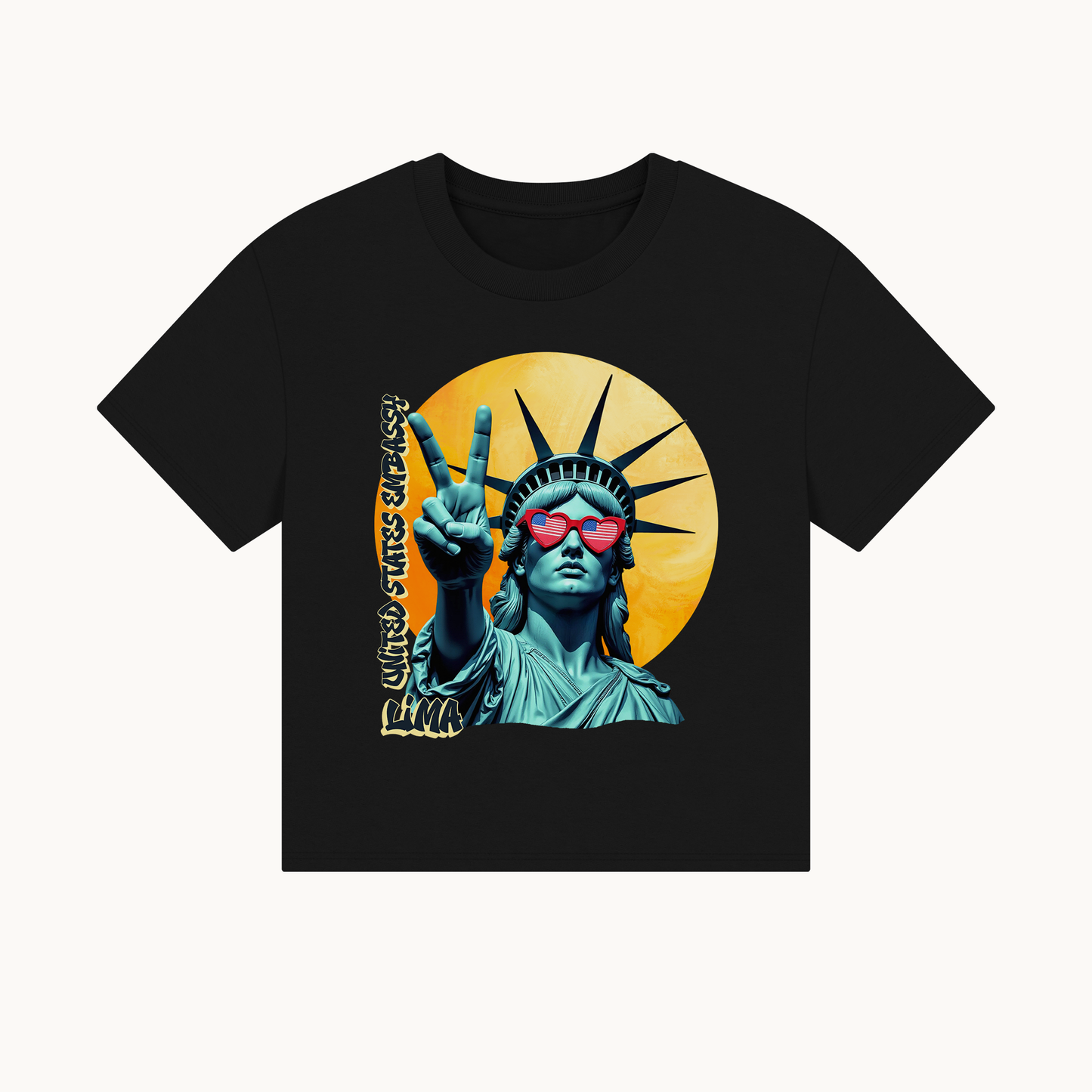 Vintage Boxy T-shirt | Women's Organic Tee, Liberty Loves Peace: Lima