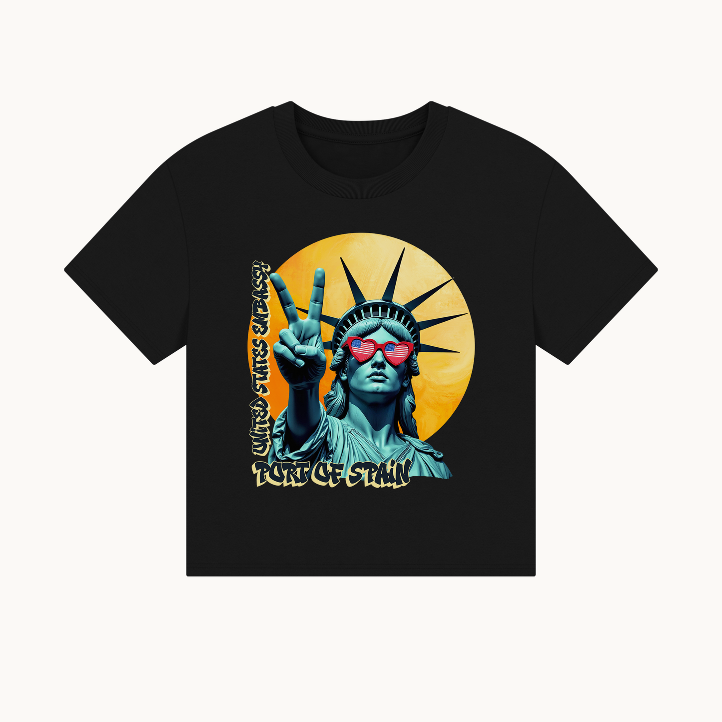 Vintage Boxy T-shirt | Women's Organic Tee, Liberty Loves Peace: Port of Spain