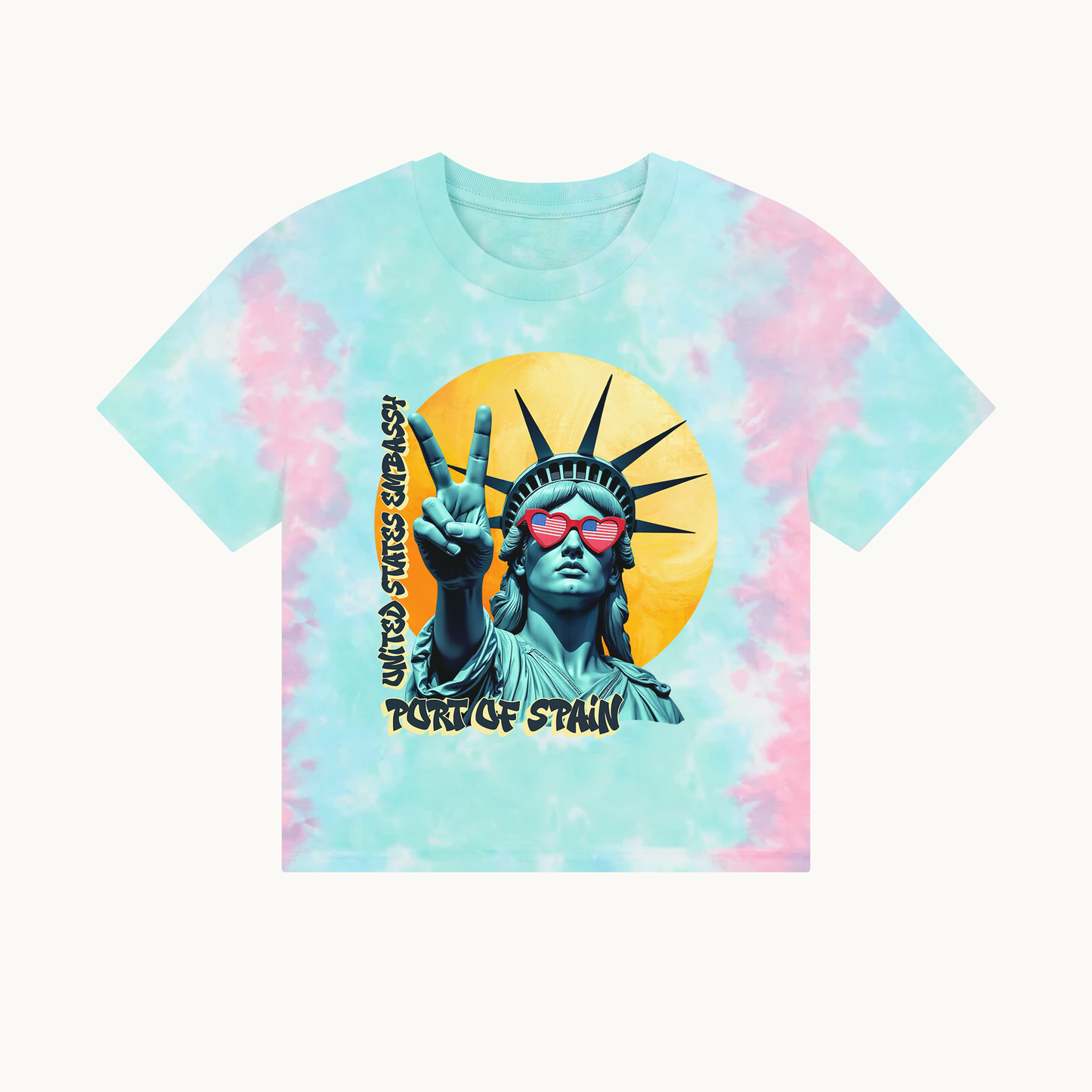 Vintage Boxy T-shirt | Women's Organic Tee, Liberty Loves Peace: Port of Spain
