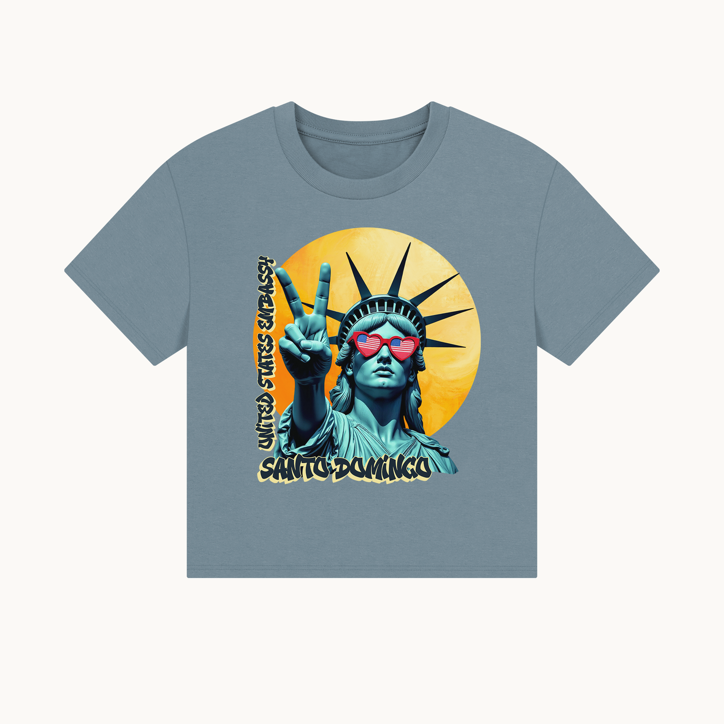 Vintage Boxy T-shirt | Women's Organic Tee, Liberty Loves Peace: Santo Domingo