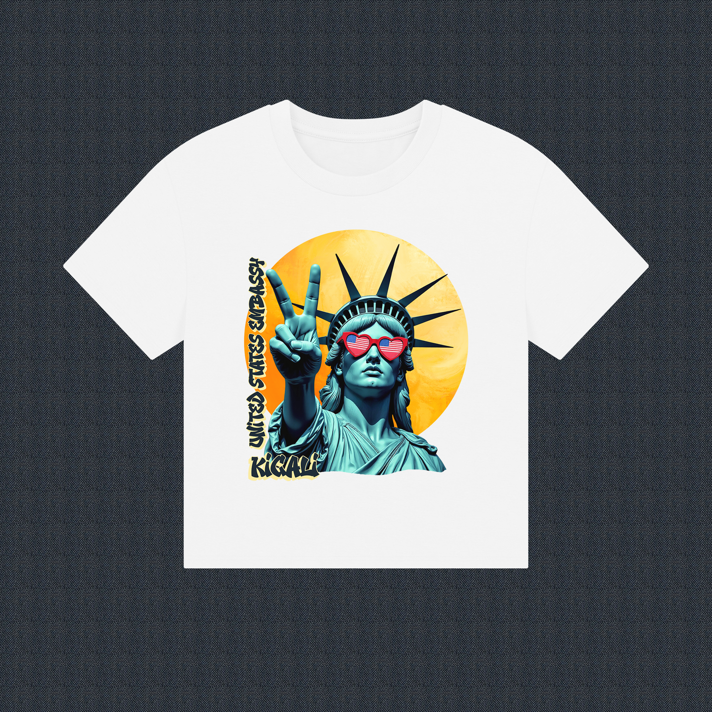 Vintage Boxy T-shirt | Women's Organic Tee, Liberty Loves Peace: Kigali