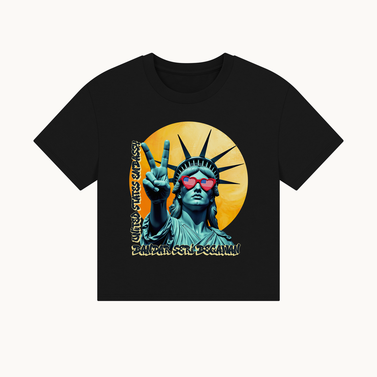 Vintage Boxy T-shirt | Women's Organic Tee, Liberty Loves Peace: Bandar Seri Begawan