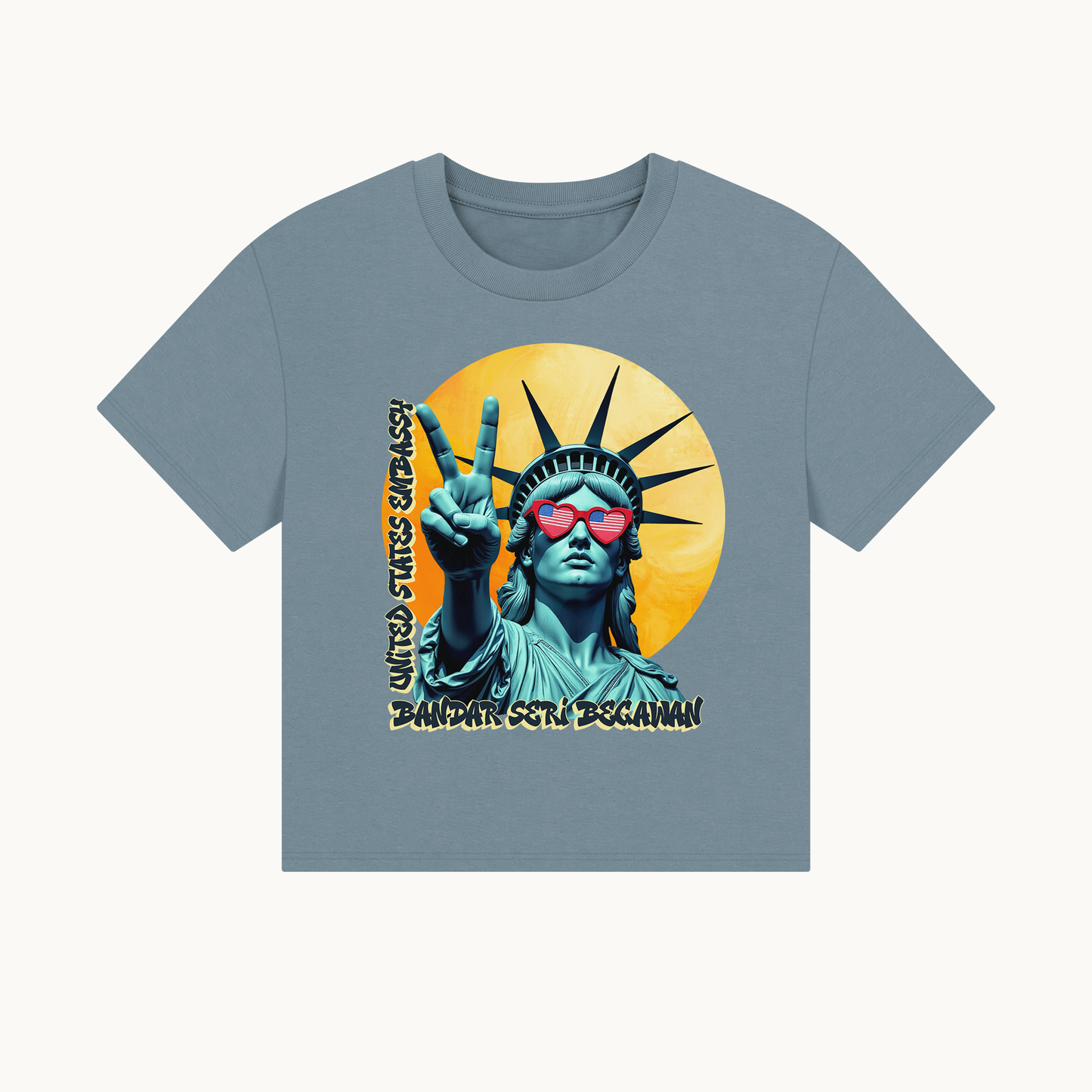 Vintage Boxy T-shirt | Women's Organic Tee, Liberty Loves Peace: Bandar Seri Begawan