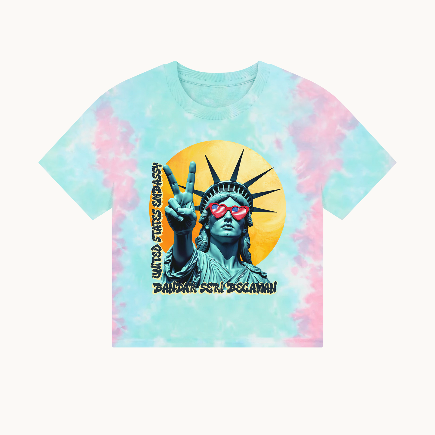 Vintage Boxy T-shirt | Women's Organic Tee, Liberty Loves Peace: Bandar Seri Begawan