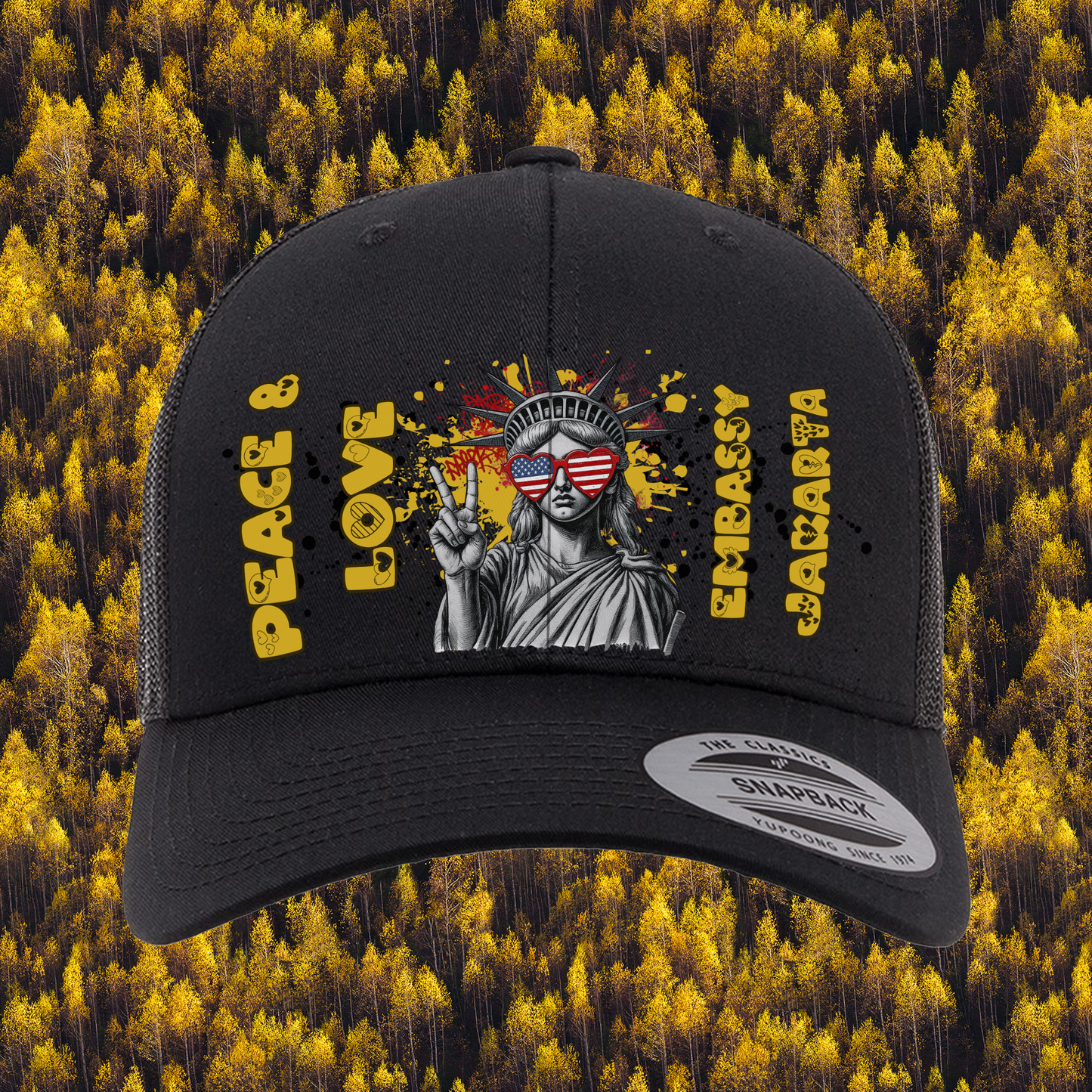Liberty Retro Trucker Hat | Peace & Love: Jakarta