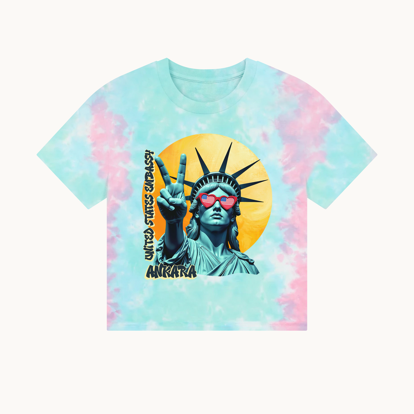Vintage Boxy T-shirt | Women's Organic Tee, Liberty Loves Peace: Ankara