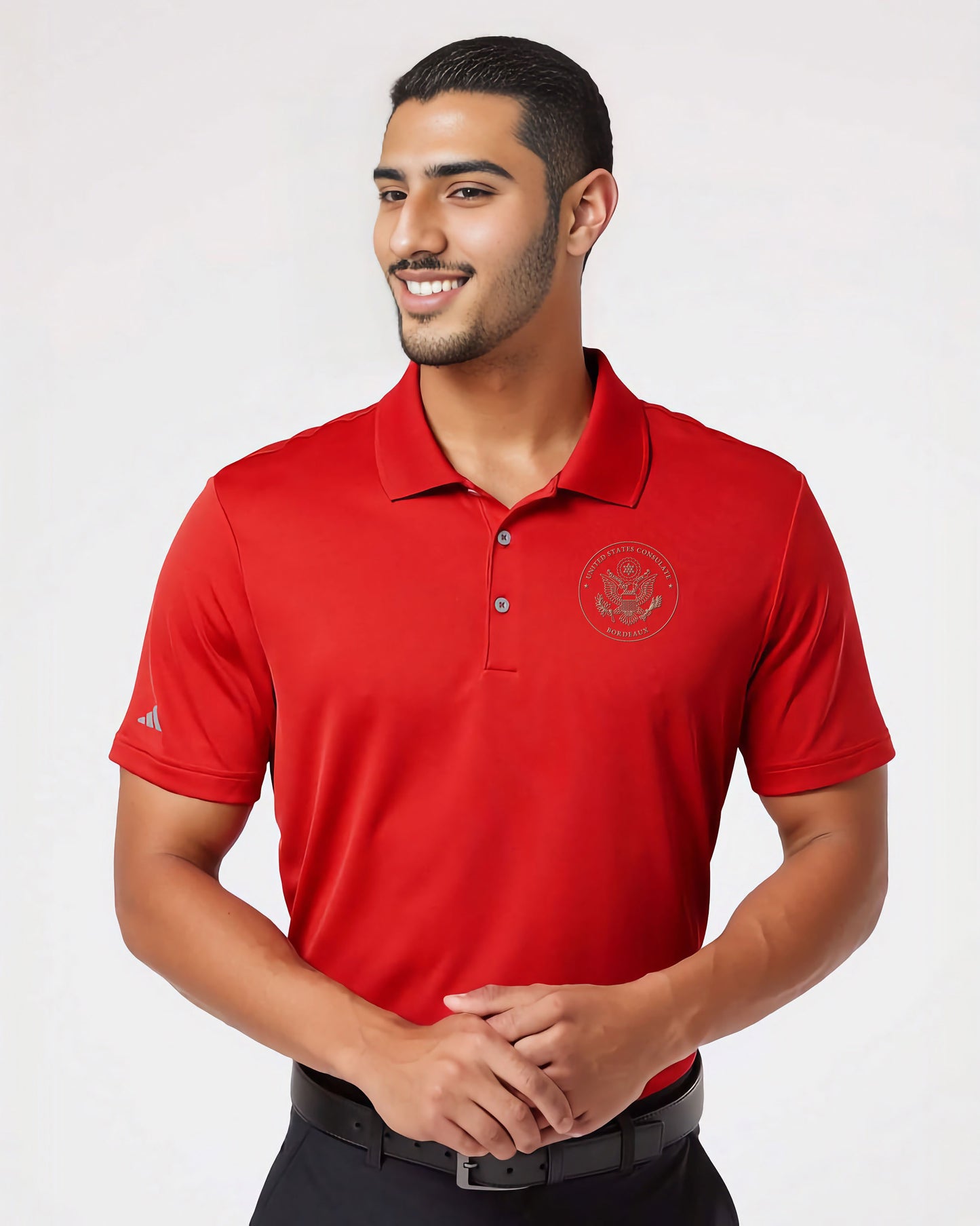 Adidas® Embroidered Polo, Gold Seal: Bordeaux