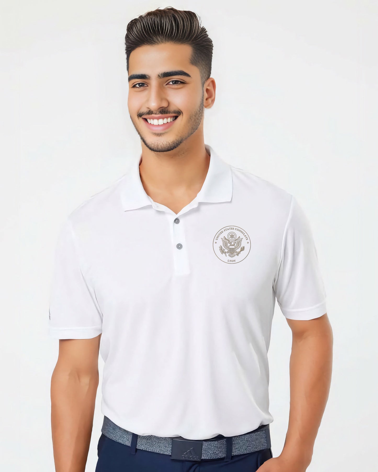 Adidas® Embroidered Polo, Gold Seal: Lyon