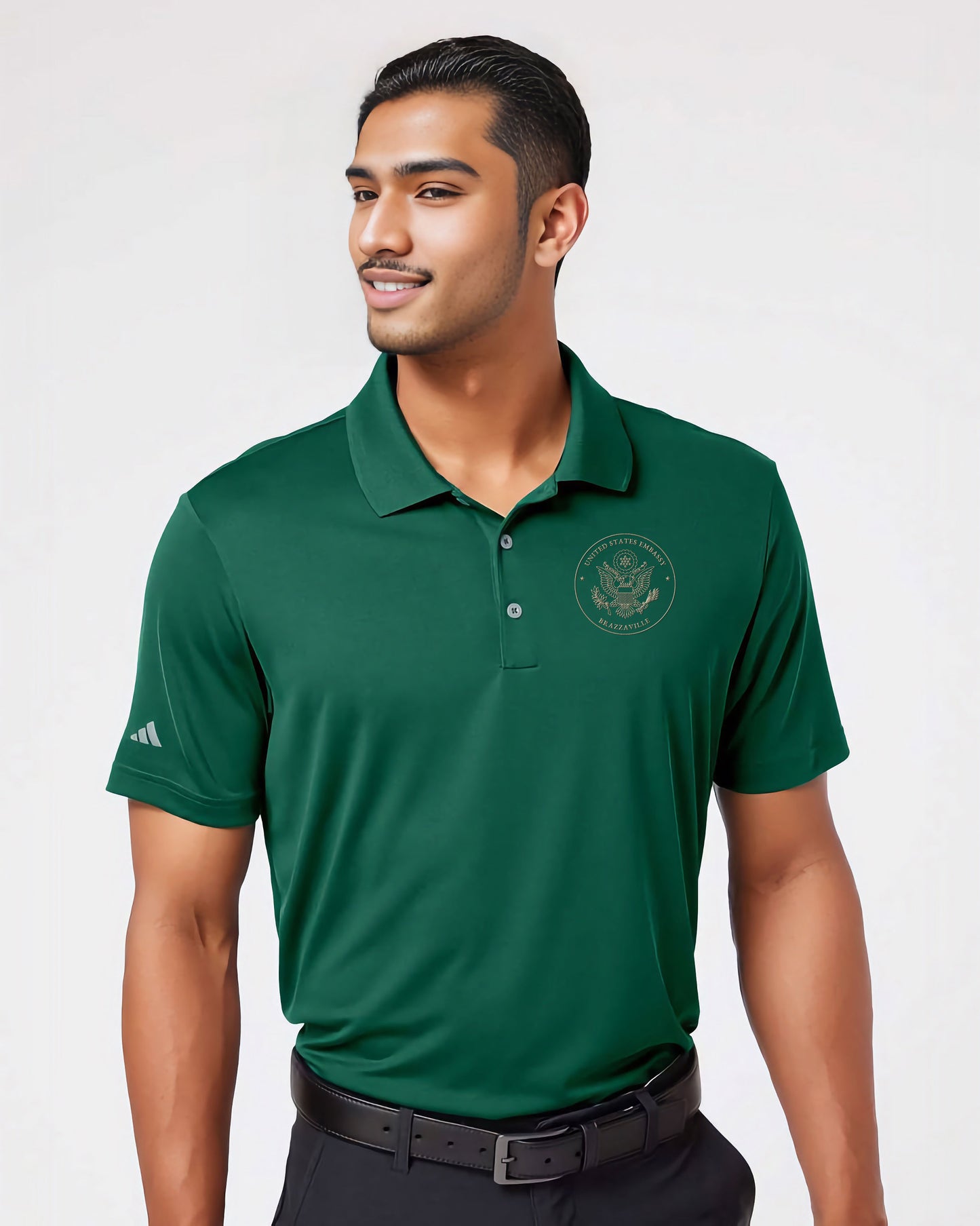 Adidas® Embroidered Polo, Gold Seal: Brazzaville