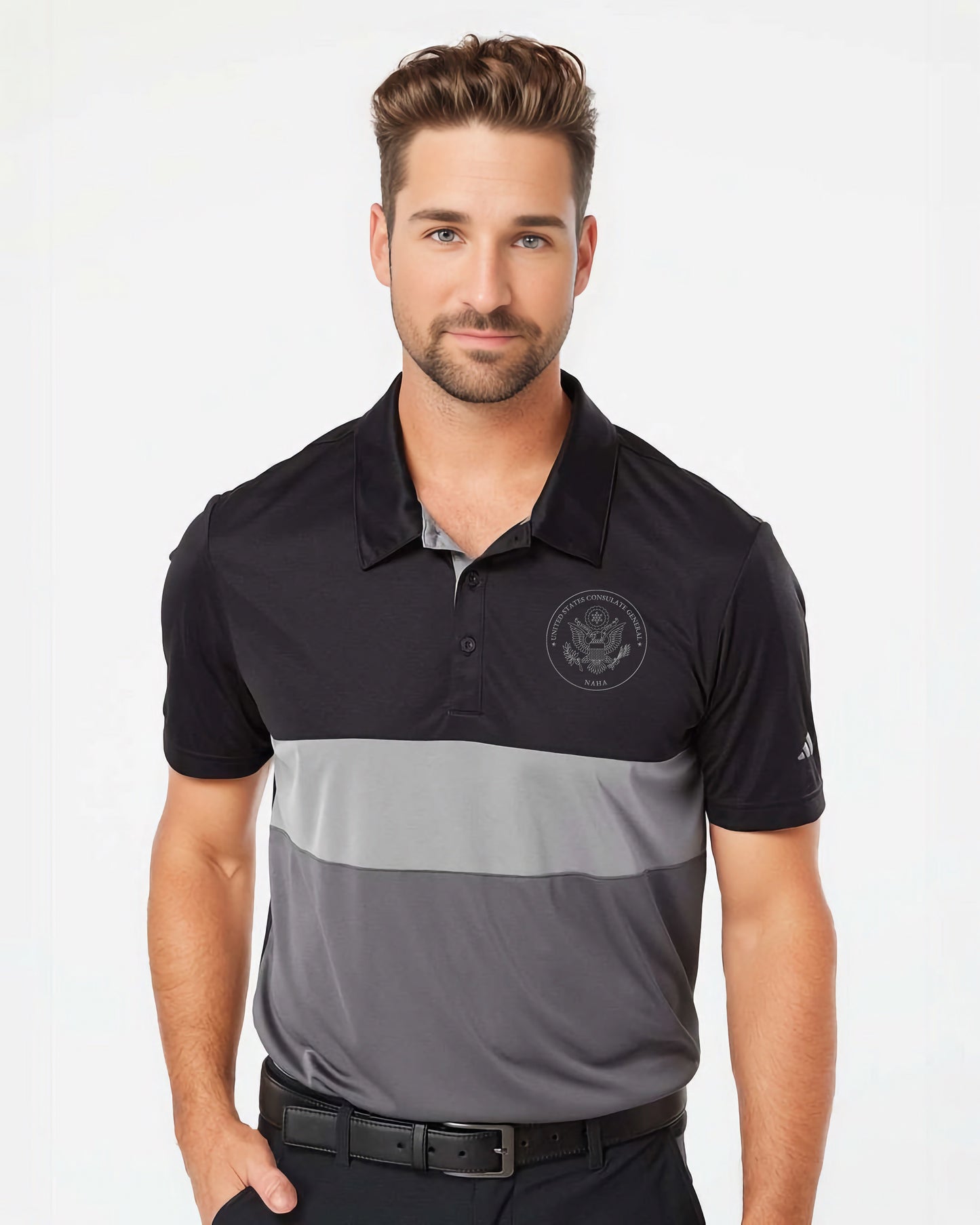 Men's Adidas® Block Color Golf Shirt: Naha