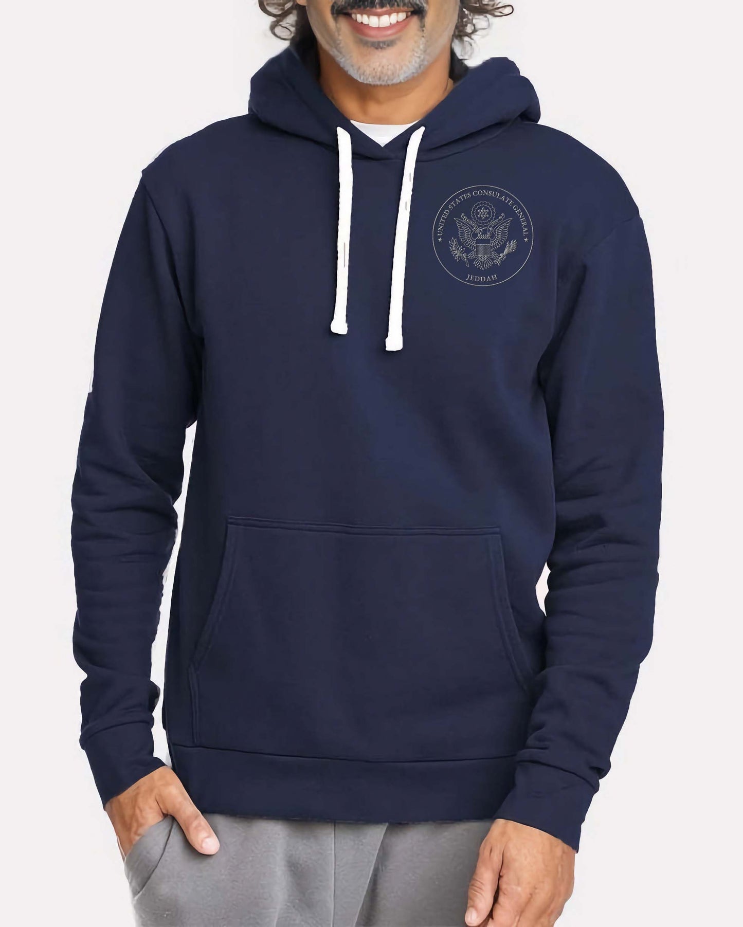 Embroidered Hoodie, Gray Seal: Jeddah