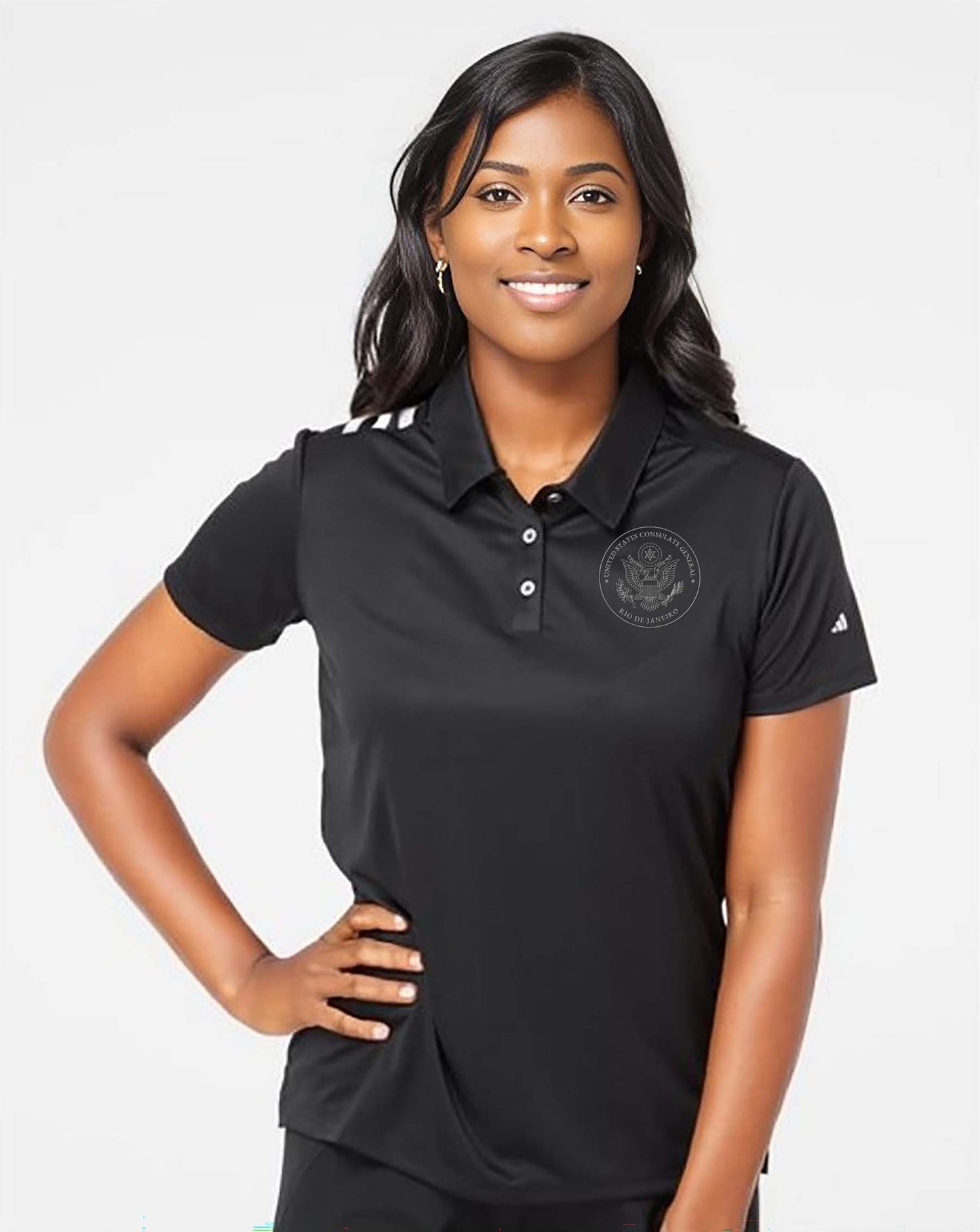 Women's Embroidered Adidas® Polo: Rio de Janeiro