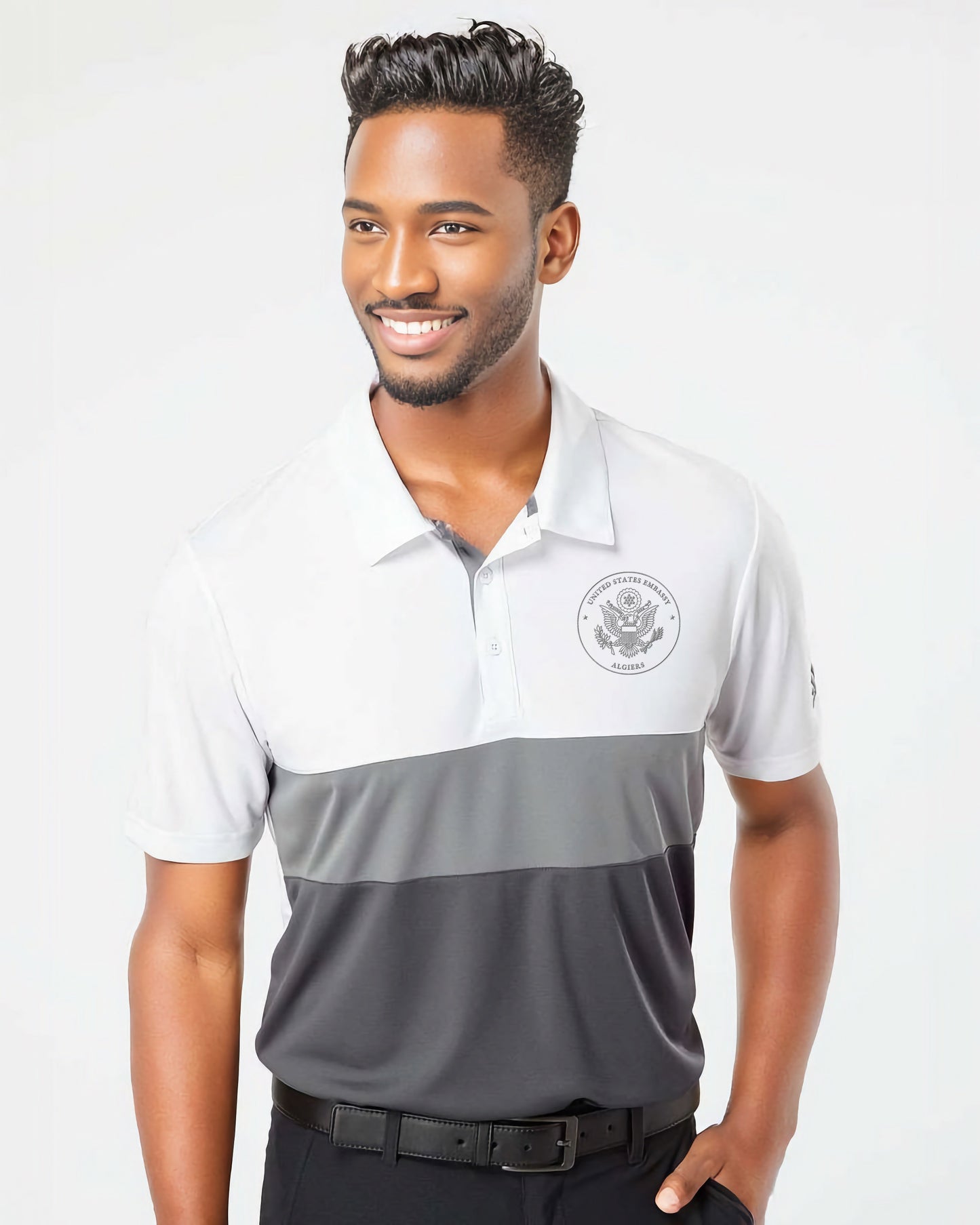 Men's Adidas® Block Color Golf Shirt: Algiers