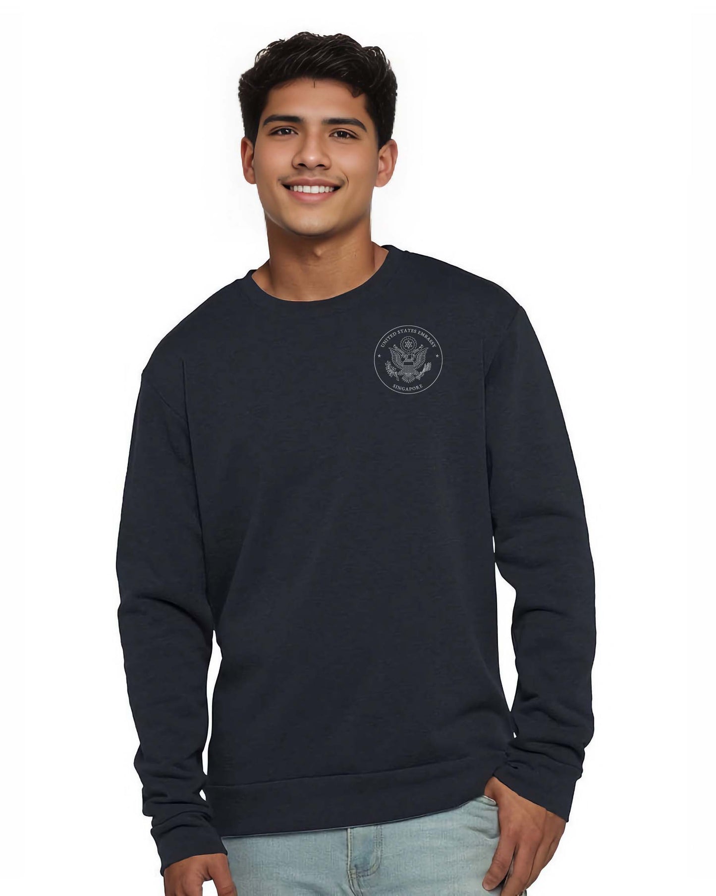 Embroidered Sweatshirt, Gray Seal: Singapore
