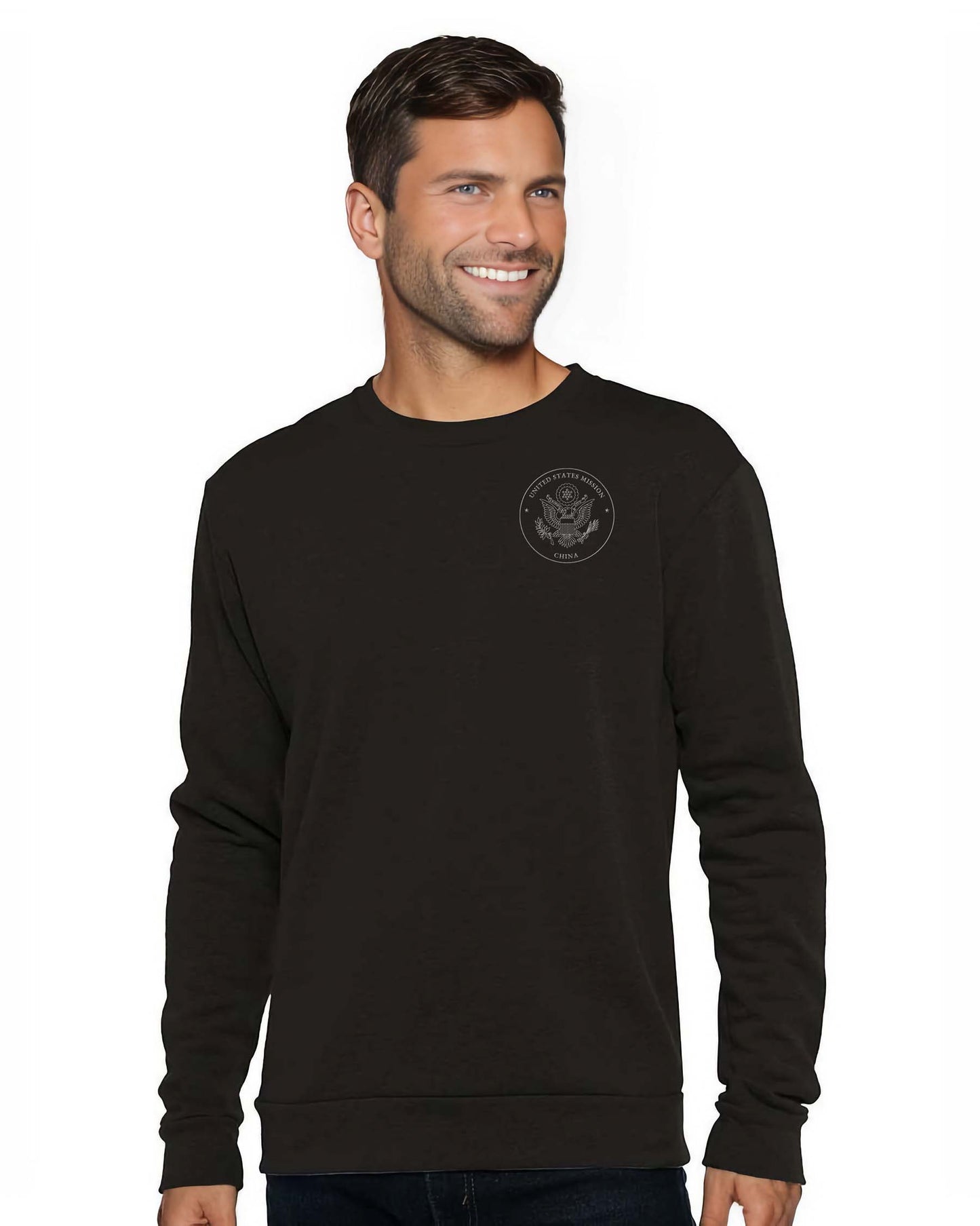 Embroidered Sweatshirt, Gray Seal: China